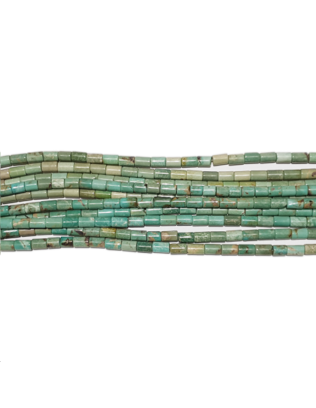 Turquoise tube 4x6mm verte  Heishi et donuts- 1