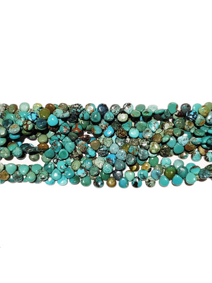 Turquoise poire applatie 6-7mm  Heishi et donuts- 1