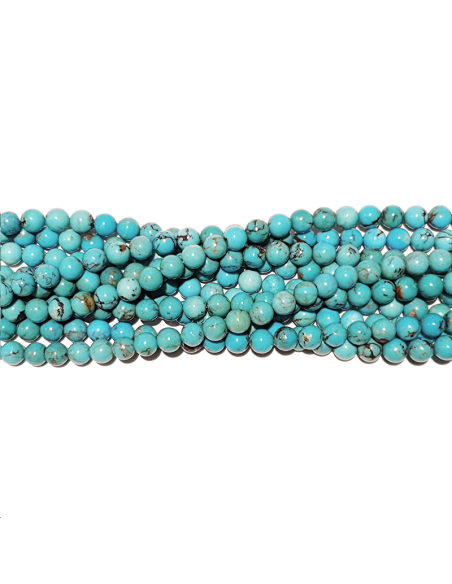 Turquoise ronde 6mm bleue  Heishi et donuts- 1 Turquoise ronde 6mm bleue  Heishi et donuts- 1