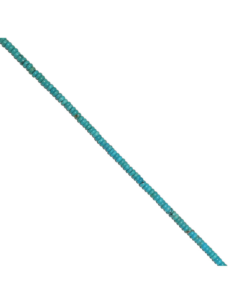 Turquoise rondelle 4mm bleue  Heishi et donuts- 2