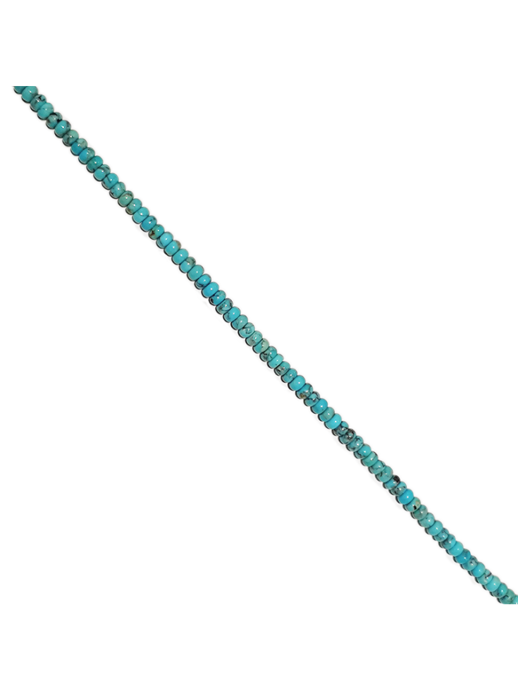 Turquoise rondelle 4mm bleue matrix  Heishi et donuts- 2