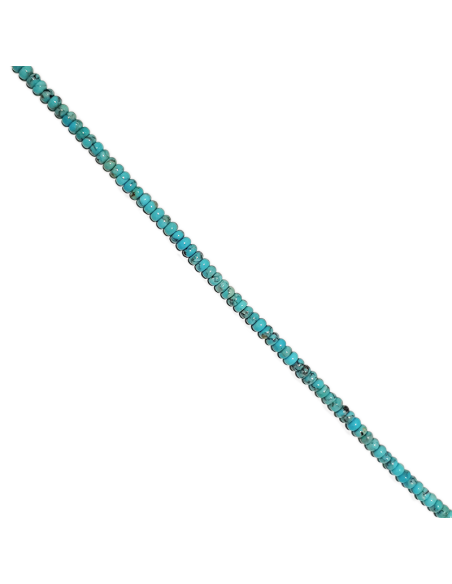 Turquoise rondelle 4mm bleue matrix  Heishi et donuts- 2