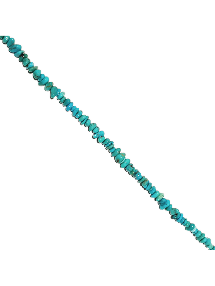 Turquoise chips 4-7x3-5mm bleue  Heishi et donuts- 2