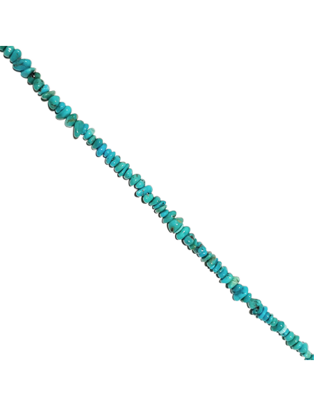 Turquoise chips 4-7x3-5mm bleue  Heishi et donuts- 2