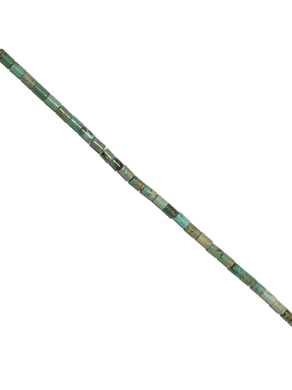 Turquoise tube 4x6mm verte  Heishi et donuts- 1 2