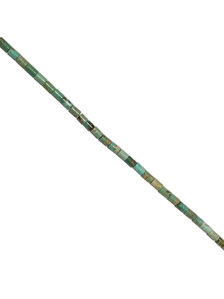 Turquoise tube 4x6mm verte  Heishi et donuts- 2