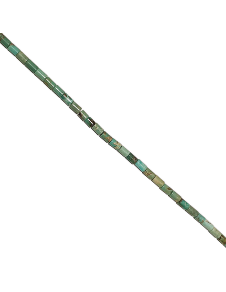 Turquoise tube 4x6mm verte  Heishi et donuts- 2