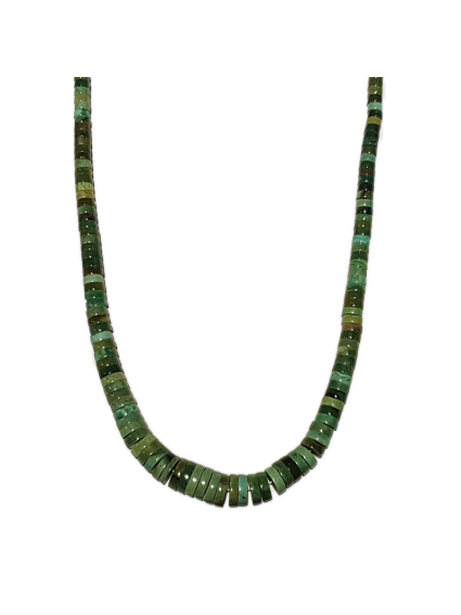 Turquoise Heishi en chute 3-8mm  Heishi et donuts- 1 2