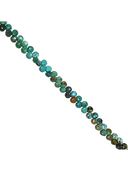 Turquoise poire applatie 6-7mm  Heishi et donuts- 1 2