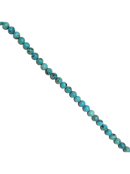 Turquoise ronde 6mm bleue  Heishi et donuts- 1 2