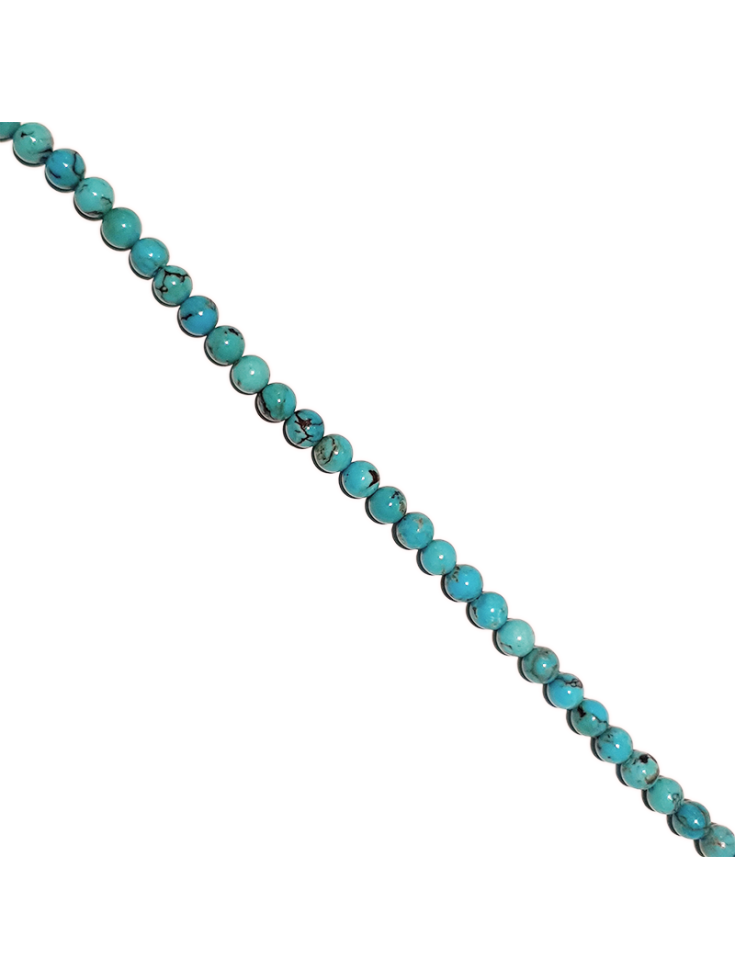 Turquoise ronde 6mm bleue  Heishi et donuts- 2