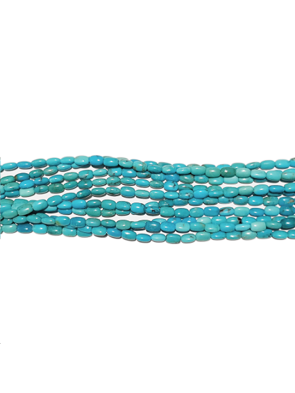 Turquoise bleue ovale 4x6mm  Heishi et donuts- 1