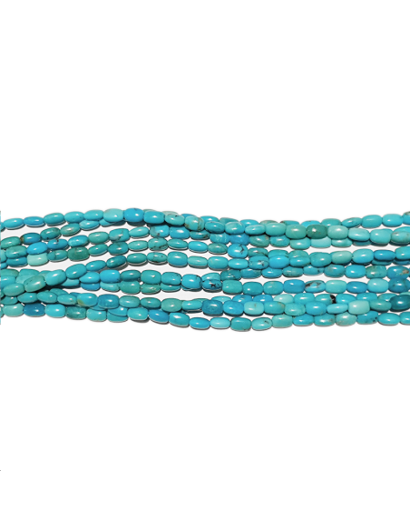 Turquoise bleue ovale 4x6mm  Heishi et donuts- 1