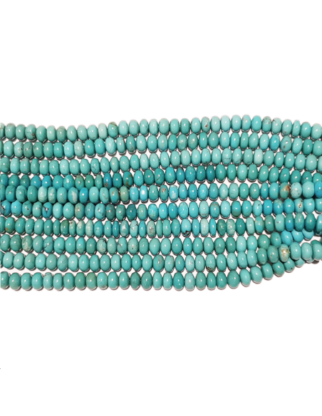 Turquoise rondelle 6mm bleue  Heishi et donuts- 1 Turquoise rondelle 6mm bleue  Heishi et donuts- 1