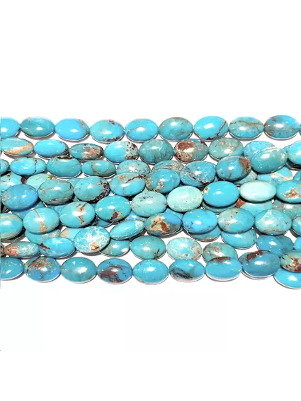 Turquoise bleue galet oval 10x14mm  Heishi et donuts- 1