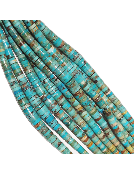 Turquoise Heishi en chute 4-10mm  Heishi et donuts- 1 Turquoise Heishi en chute 4-10mm  Heishi et donuts- 1