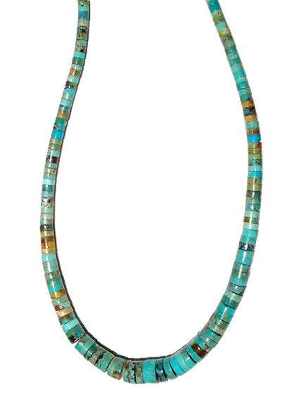 Turquoise Heishi en chute 4-10mm  Heishi et donuts- 1 2