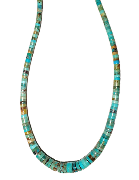 Turquoise Heishi en chute 4-10mm  Heishi et donuts- 2 Turquoise Heishi en chute 4-10mm  Heishi et donuts- 2