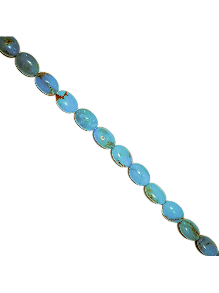 Turquoise bleue galet oval 10x14mm  Heishi et donuts- 2