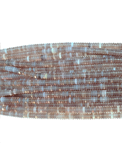 Gray agate rondelle heishi 2x6mm