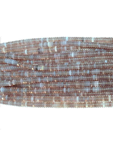 Gray agate rondelle heishi 2x6mm 