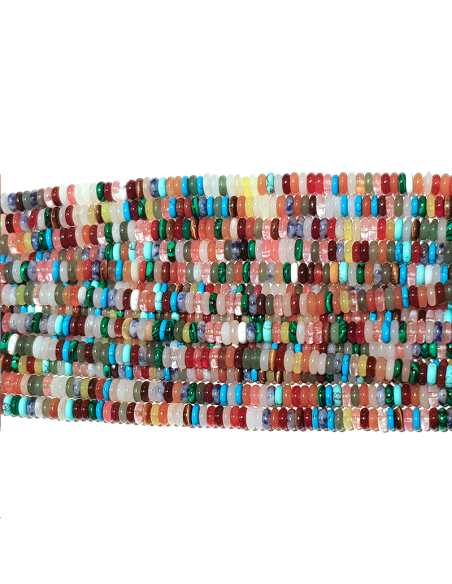 Mix de pierres rondelle heishi 2x6m Mix de pierres rondelle heishi 2x6m