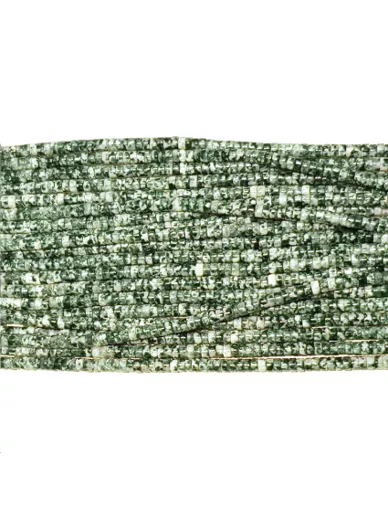 Green dot jasper rondelle heishi