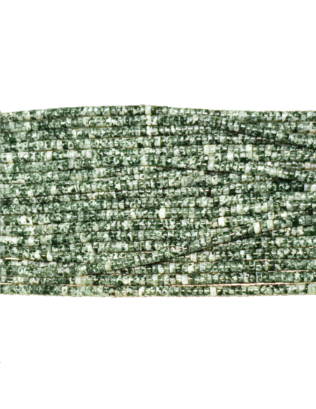 Green dot jasper rondelle heishi