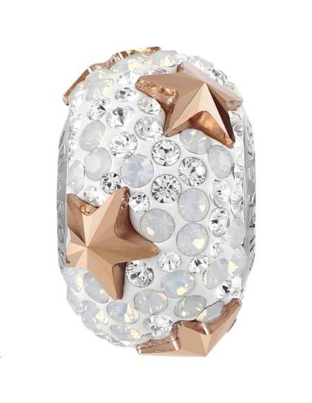 Pave bead 15mm cr ro go/wh op