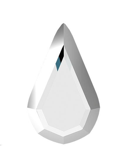 Strass plat goutte 8mm hotfix