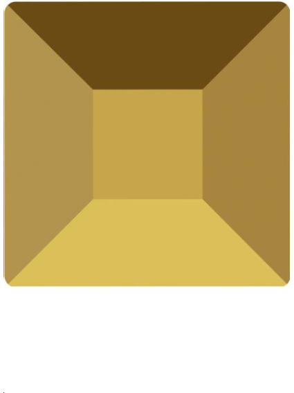 Square flat back 4mm cr dorado