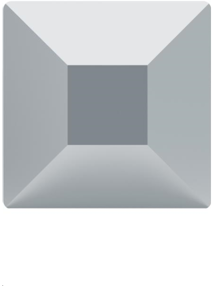 Square flat back 4mm cr light chrom