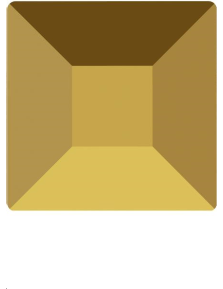 Square flat back 6mm cr dorado