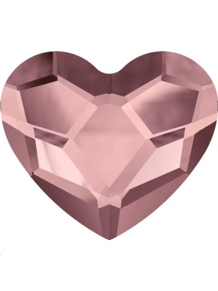 Heart flat back 6mm cr antique pink