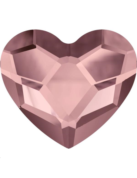 Heart flat back 6mm cr antique pink Heart flat back 6mm cr antique pink
