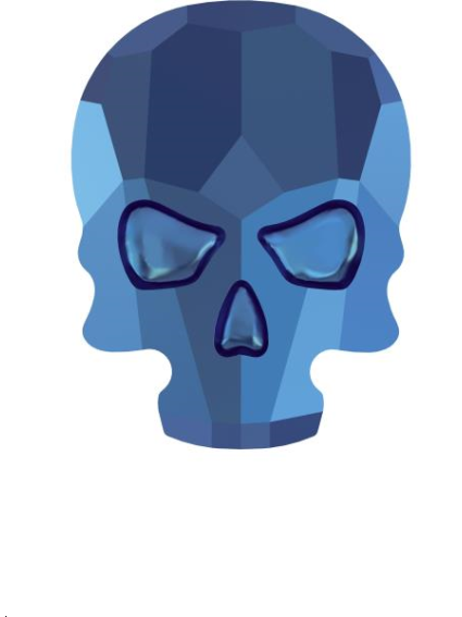 Skull flat back 14x10,5mm