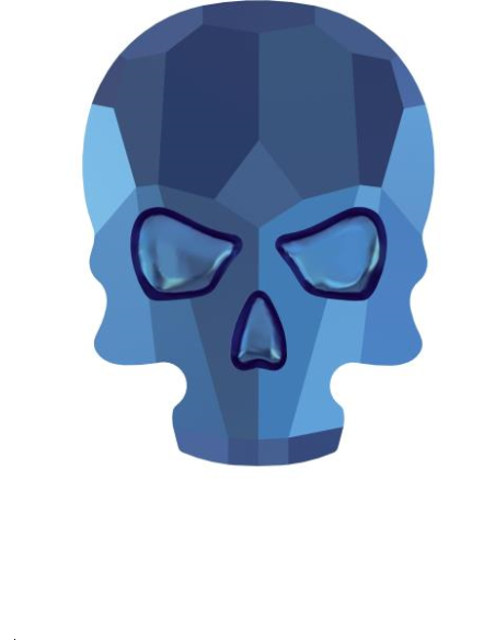 Skull flat back 14x10,5mm