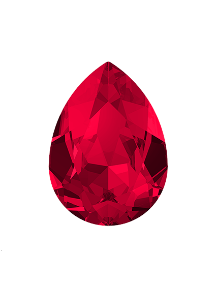 Goutte 14x 10mm scarlet foiled