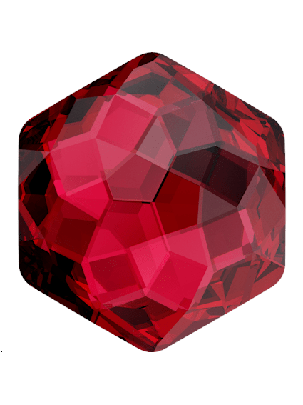 Fantasy hexagon 7,8x8,7mm scarlet