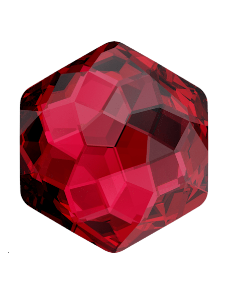 Fantasy hexagon 7,8x8,7mm scarlet