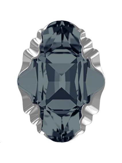 Oval tribe19x14mm graphite l chrome
