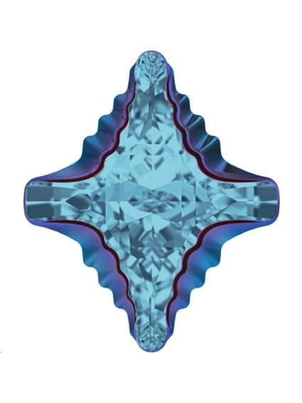 Rhombus tribe 19x17mm aqua met blue