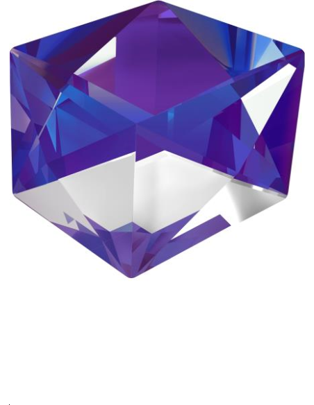 Tilted dice 19mm crystal purple