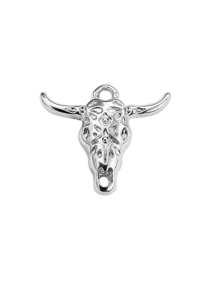 Pendentif tête de buffle plaqué argent