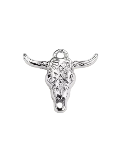 Pendentif tête de buffle plaqué argent