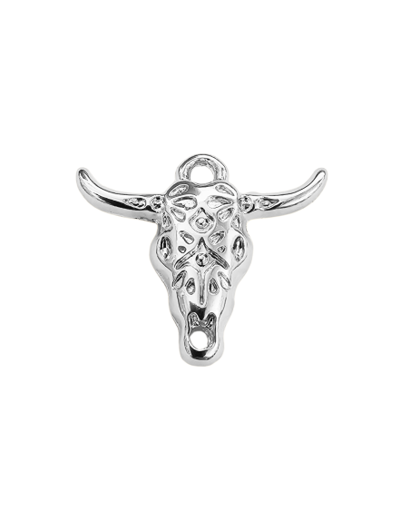 Pendentif tête de buffle plaqué argent