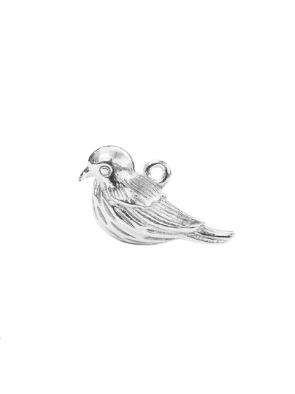 Pendentif oiseau 20x12mm plaqué arg