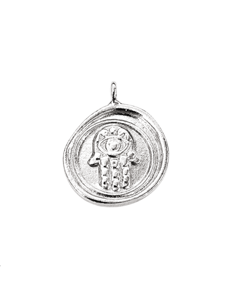 Pendentif rond décor main de fatma