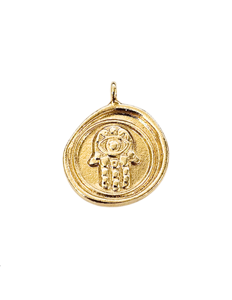 Pendentif rond décor main de fatma