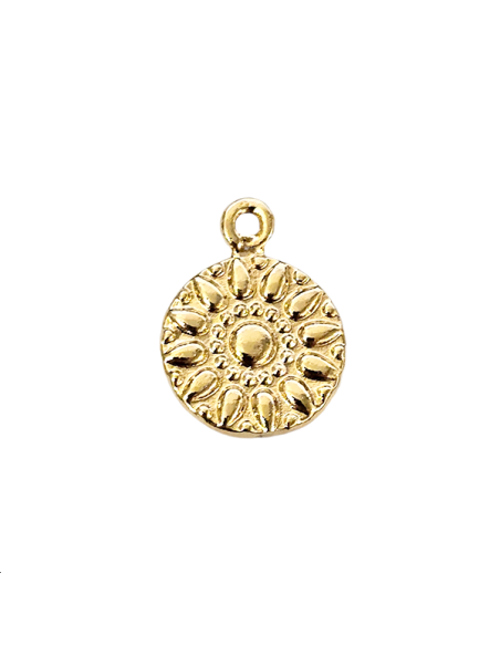 Pendentif rond décor soleil 11,2mm